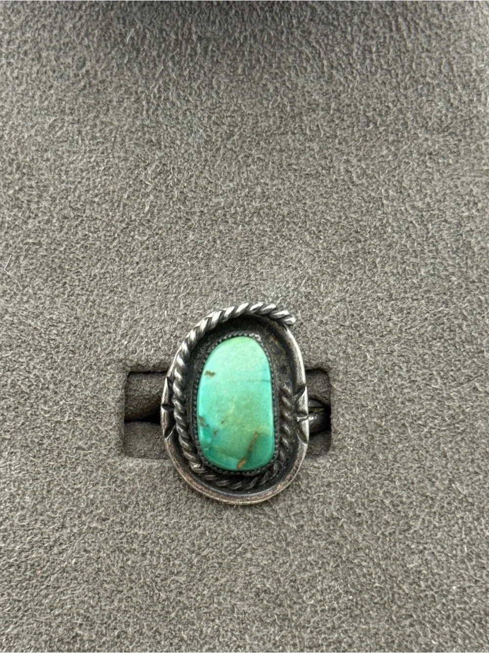 Vintage Navajo Turquoise Stone Sterling Silver Ring